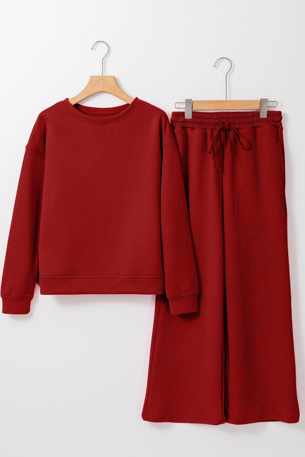 Black Ultra Loose Textured 2pcs Slouchy Outfit