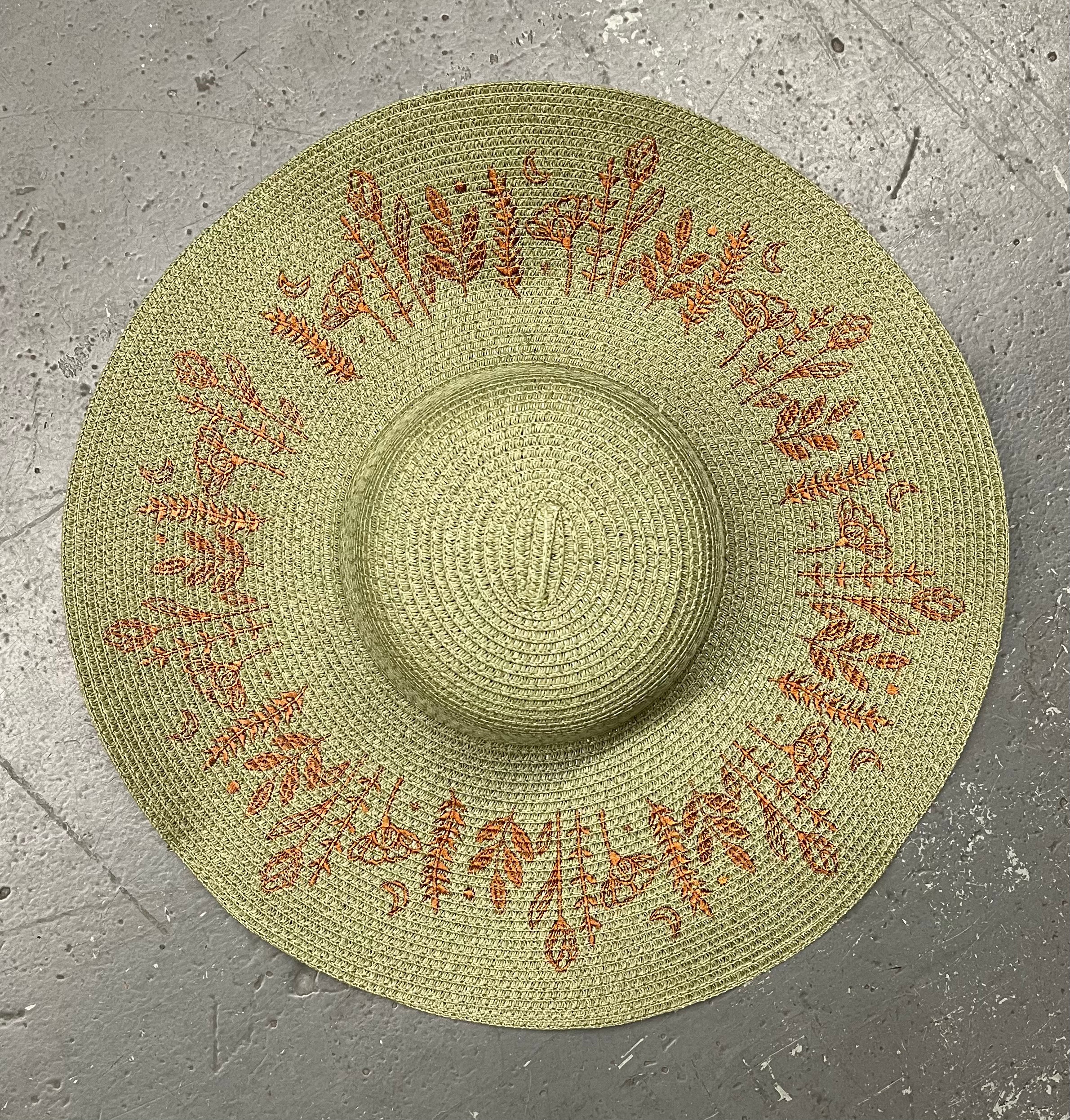 Floppy Sun Hat - XL Brim - Olive Botanicals (Brown)