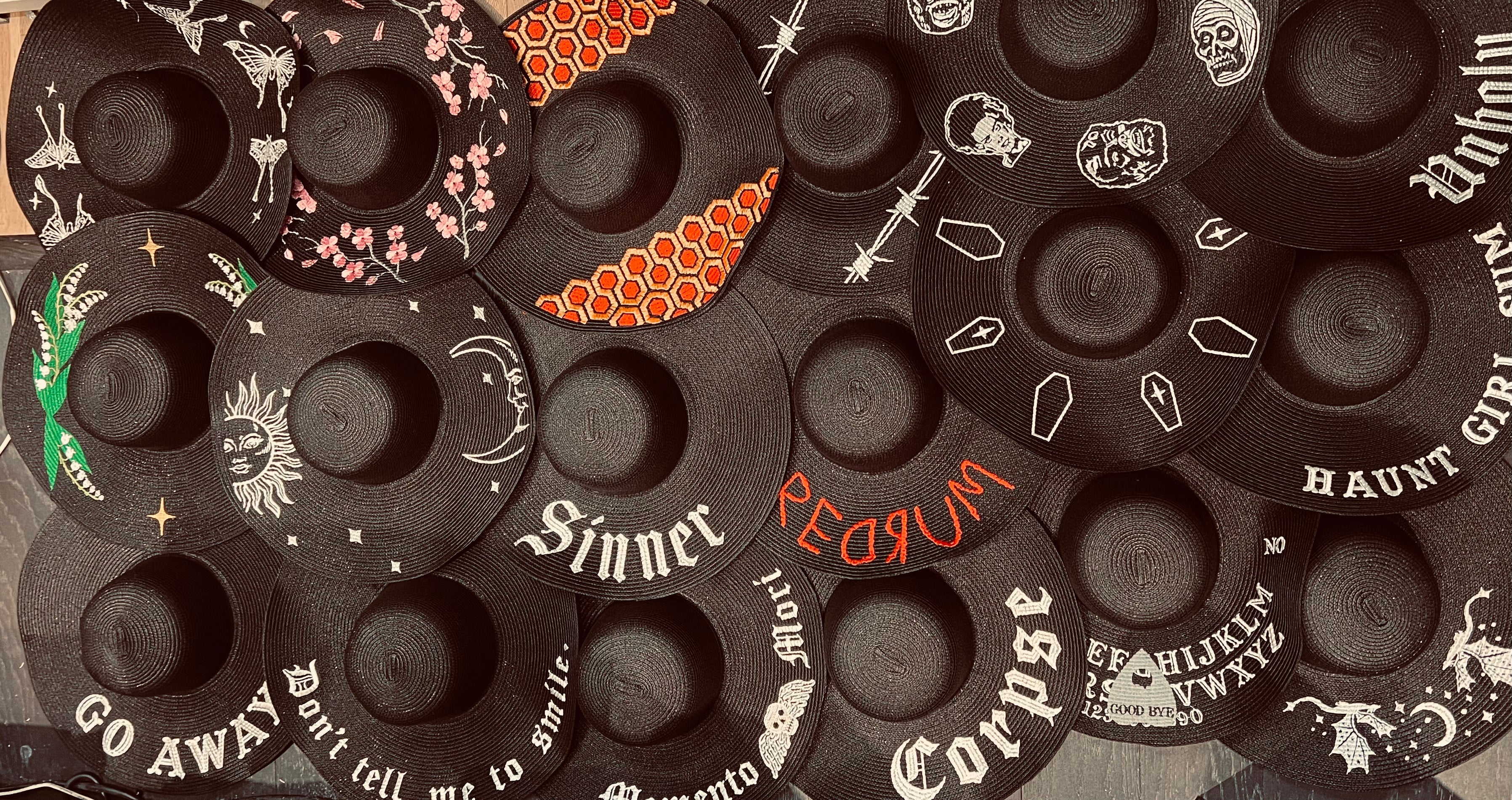 Floppy Sun Hat - XL Brim - Luna Moths