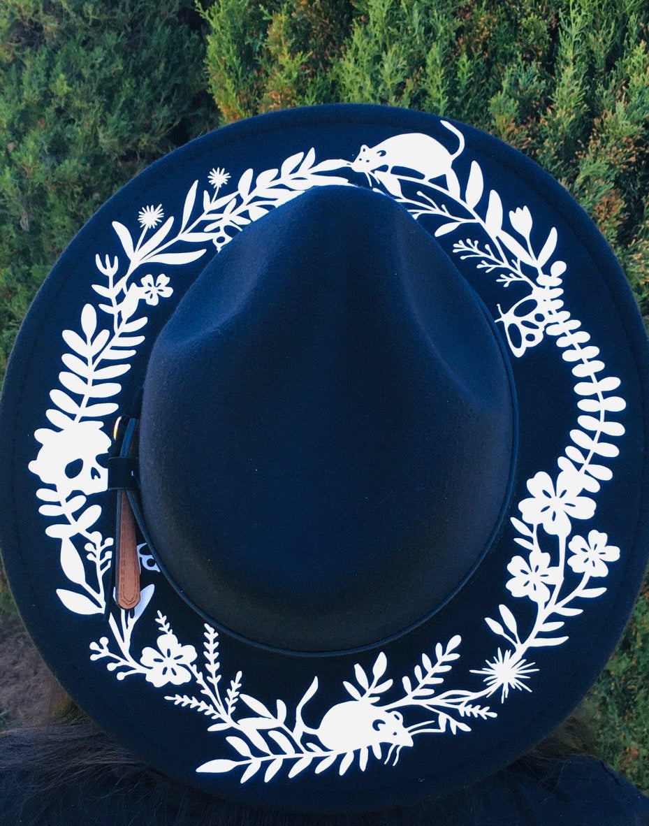 Vegan Felt Hat - Springtime Spooky