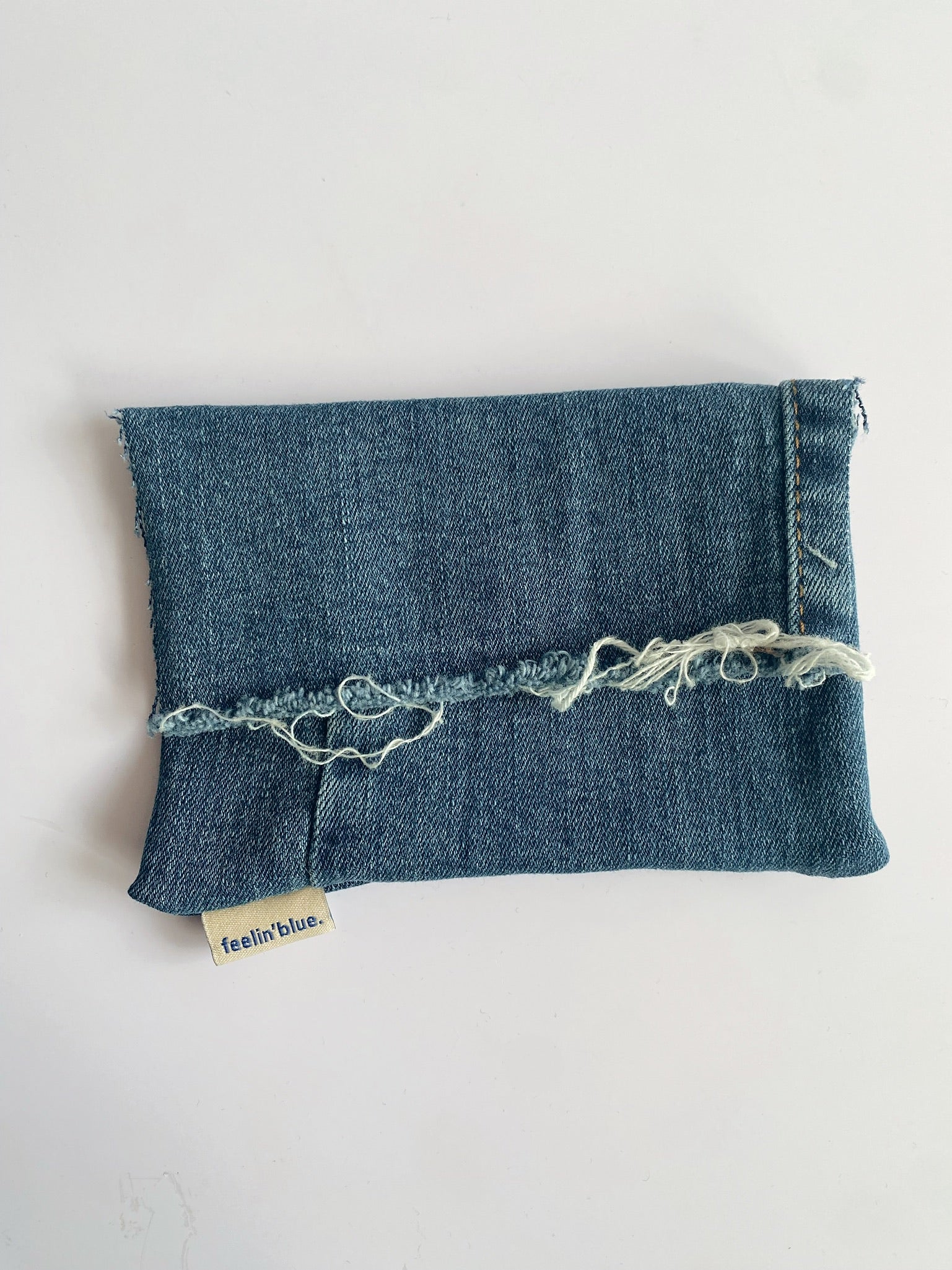 Fold-Over Denim Clutch