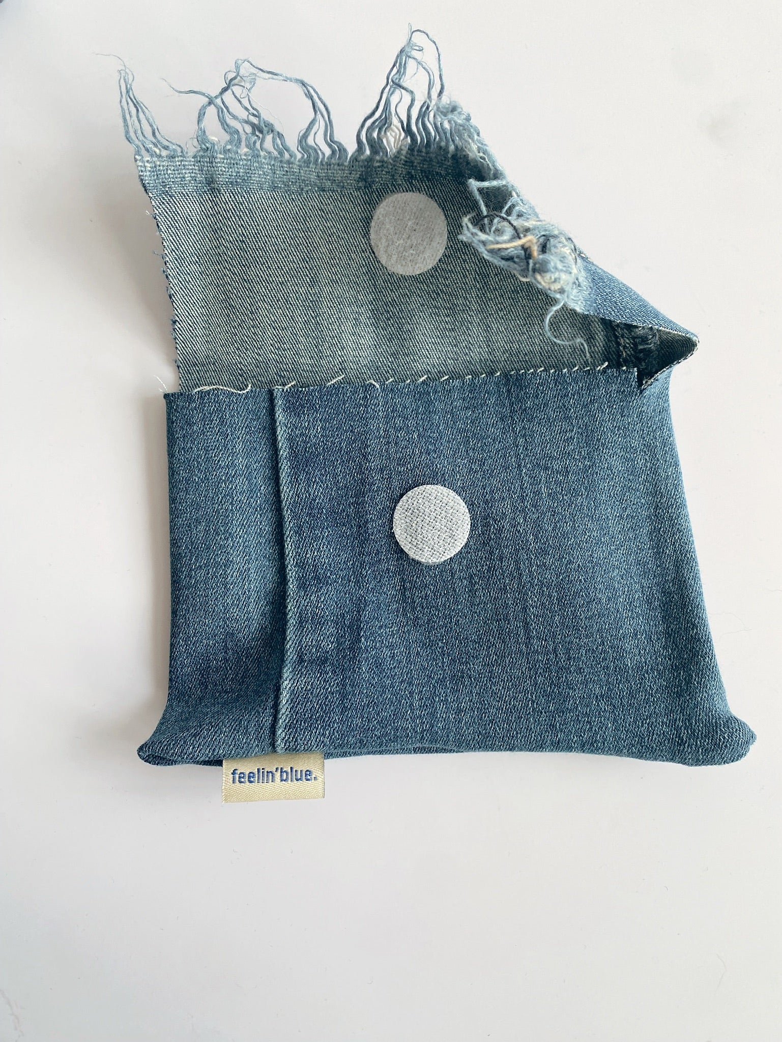 Fold-Over Denim Clutch
