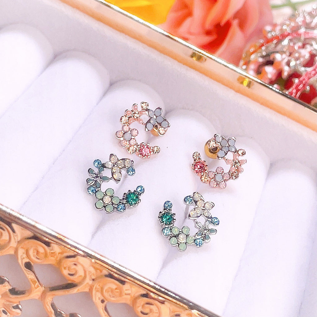 Sakura Moon Studs