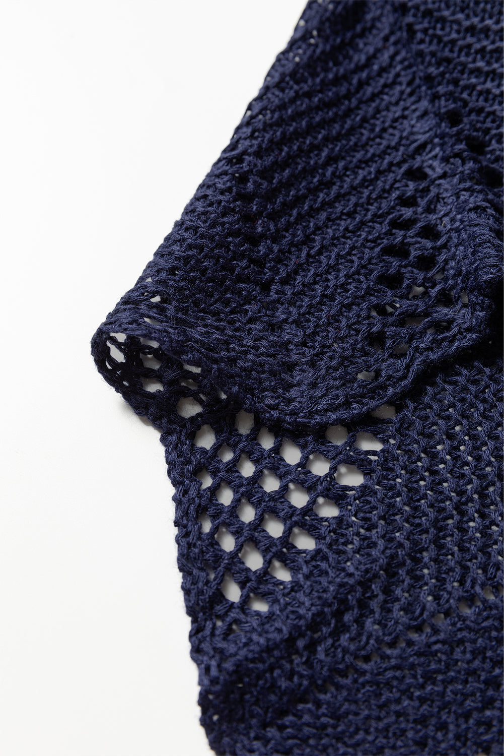 Parchment Hollow Out Knit 7/8 Sleeve Casual Sweater