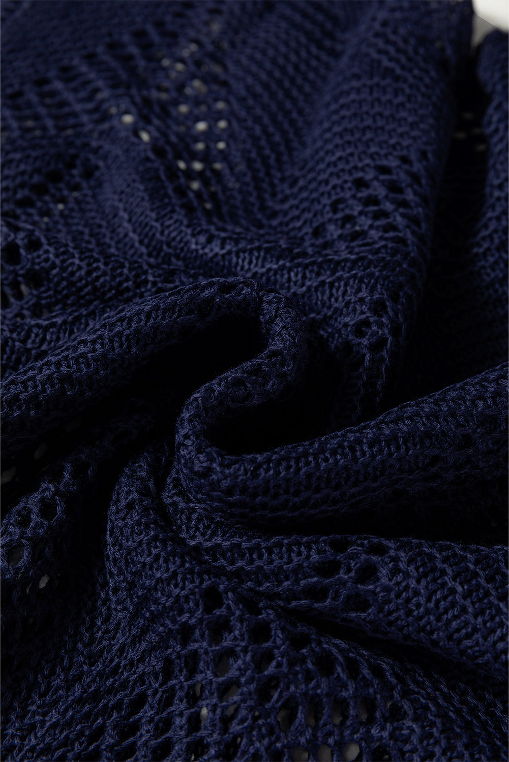 Parchment Hollow Out Knit 7/8 Sleeve Casual Sweater